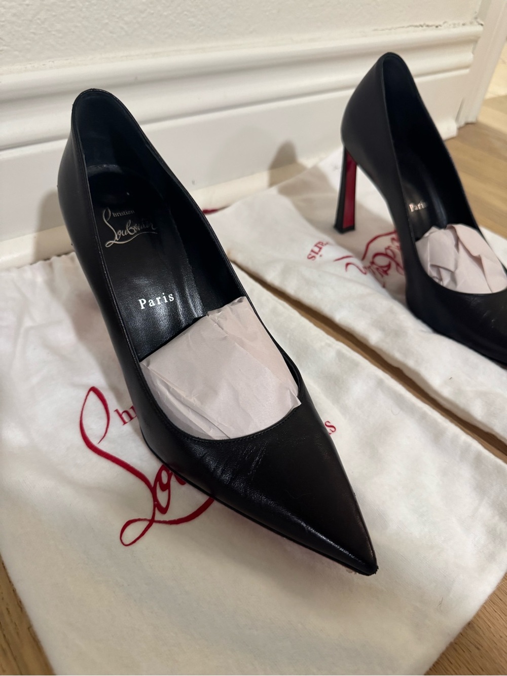 Christian Louboutin Condora 85 Leather Black Pump Size 39.5